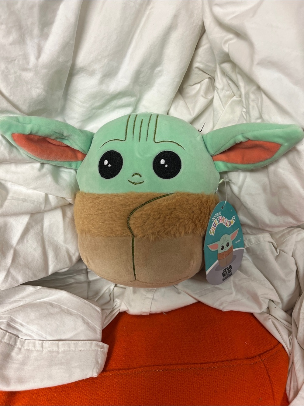 Squishmallows Grogu Plush in Mint Green & Tan